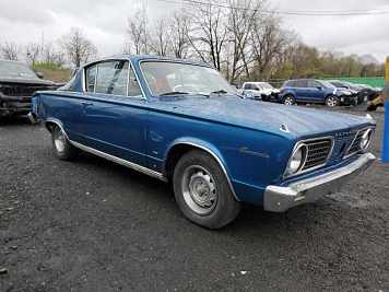 1966 Plymouth Barracuda  in Blue - Front Three-Quarter View - BidGoDrive Inventory