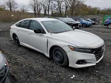 2022 Honda Accord SPORT in White - Front Three-Quarter View - BidGoDrive Inventory