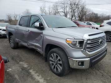 2021 toyota tundra LIMITED in Silver- Front Three-Quarter View - BidGoDrive Inventory
