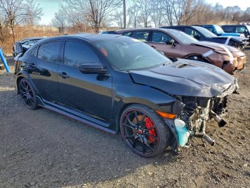 2021 honda civic TYPE-R TOURING in Black - Front Three-Quarter View - BidGoDrive Inventory
