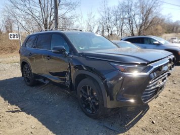 2025 toyota grand-highlander HYBRID MAX PLATINUM in Black - Front Three-Quarter View - BidGoDrive Inventory