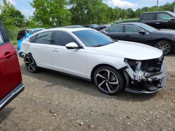 2025 honda accord TOURING HYBRID in White - Front Three-Quarter View - BidGoDrive Inventory