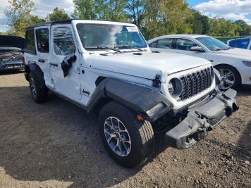 2025 jeep wrangler  in White - Front Three-Quarter View - BidGoDrive Inventory