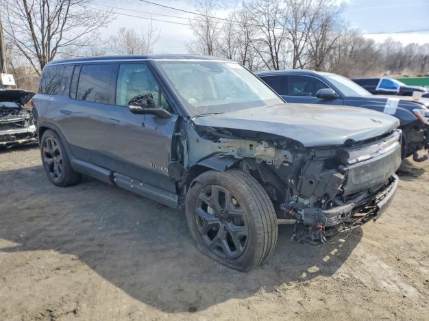 2025 Rivian R1S ADVENTURE in Gray - Front Three-Quarter View - BidGoDrive Inventory