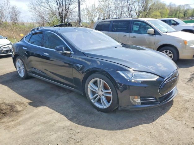 2015 Tesla Model S  in Black - Front Three-Quarter View - BidGoDrive Inventory