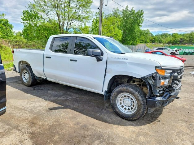 2024 Chevrolet Silverado  in White - Front Three-Quarter View - BidGoDrive Inventory