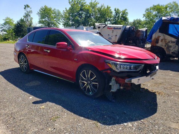 2020 Acura RLX HYBRID ADVANCE in Burgundy - Front Three-Quarter View - BidGoDrive Inventory