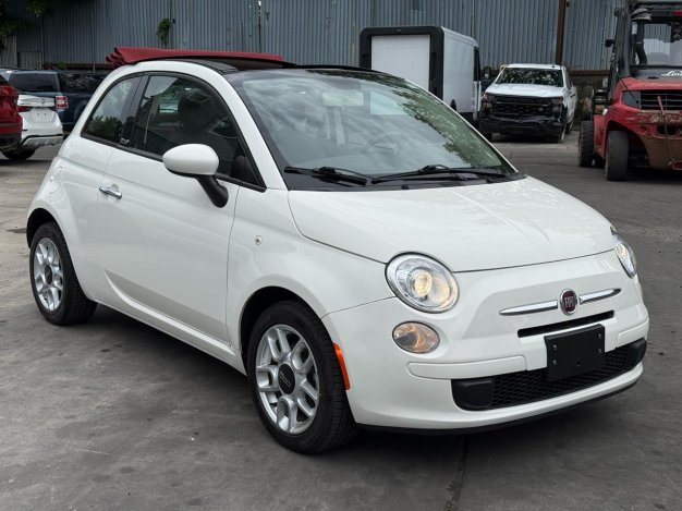 2012 Fiat 500 C Pop in White - Front Three-Quarter View - BidGoDrive Inventory