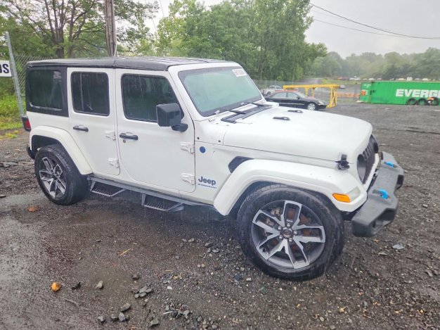 2024 Jeep Wrangler 4XE in White - Front Three-Quarter View - BidGoDrive Inventory