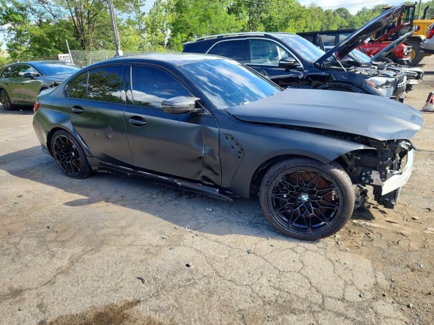 2023 BMW M3  in Black - Front Three-Quarter View - BidGoDrive Inventory