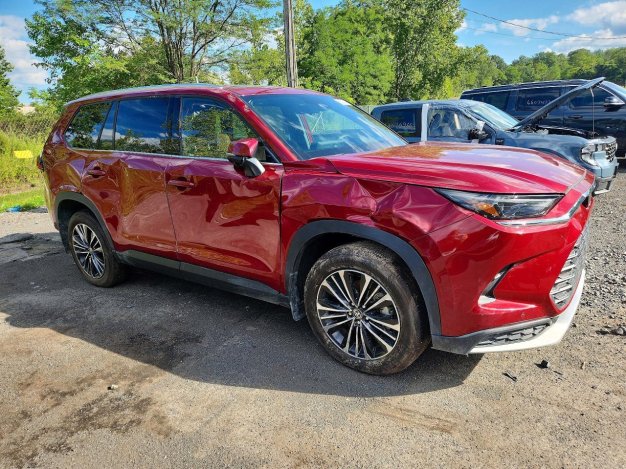 2026 Toyota Grand HIGHLANDER HYBRID MAX PLATINUM in Burgundy - Front Three-Quarter View - BidGoDrive Inventory