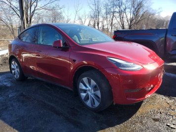 2024 tesla model-y  in Red - Front Three-Quarter View - BidGoDrive Inventory