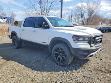 2020 ram 1500 REBEL in White - Front Three-Quarter View - BidGoDrive Inventory