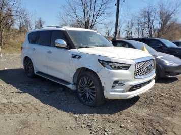 2023 infiniti qx80 SENSORY in White - Front Three-Quarter View - BidGoDrive Inventory