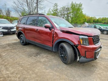 2024 kia telluride SX-PRESTIGE X-LINE in Burgundy - Front Three-Quarter View - BidGoDrive Inventory