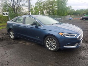 2018 ford fusion SE PHEV in Blue - Front Three-Quarter View - BidGoDrive Inventory