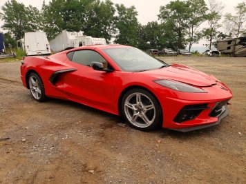 2025 chevrolet corvette STINGRAY 2LT in Red - Front Three-Quarter View - BidGoDrive Inventory
