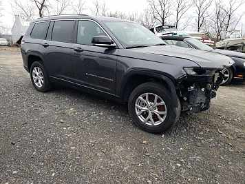 2021 Jeep Grand Cherokee L LIMITED in Gray - Front Three-Quarter View - BidGoDrive Inventory