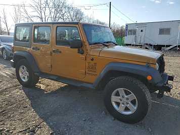2014 jeep wrangler UNLIMITED SPORT in Yellow- Front Three-Quarter View - BidGoDrive Inventory