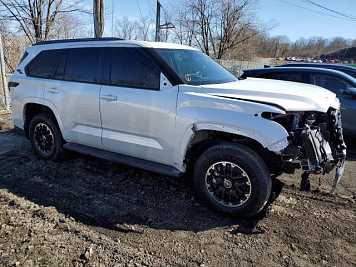 2023 toyota sequoia TRD in White- Front Three-Quarter View - BidGoDrive Inventory