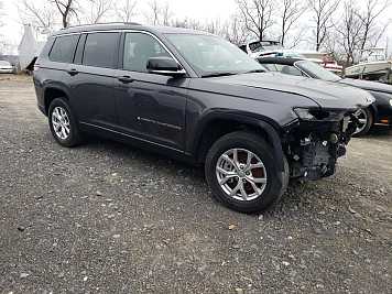 2021 jeep grand-cherokee L LIMITED in Gray- Front Three-Quarter View - BidGoDrive Inventory