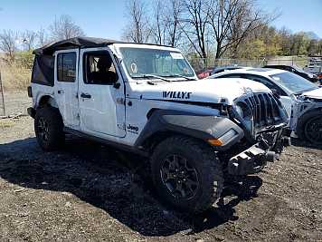2022 jeep wrangler Unlimited Sport in White- Front Three-Quarter View - BidGoDrive Inventory