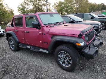 2024 jeep wrangler SPORT in Pink - Front Three-Quarter View - BidGoDrive Inventory