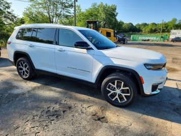 2023 jeep grand-cherokee-l LIMITED in White - Front Three-Quarter View - BidGoDrive Inventory