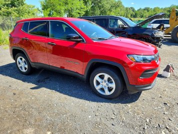 2024 jeep compass SPORT in White - Front Three-Quarter View - BidGoDrive Inventory
