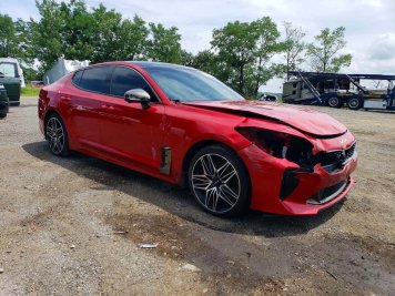 2023 kia stinger GT2 in Red - Front Three-Quarter View - BidGoDrive Inventory
